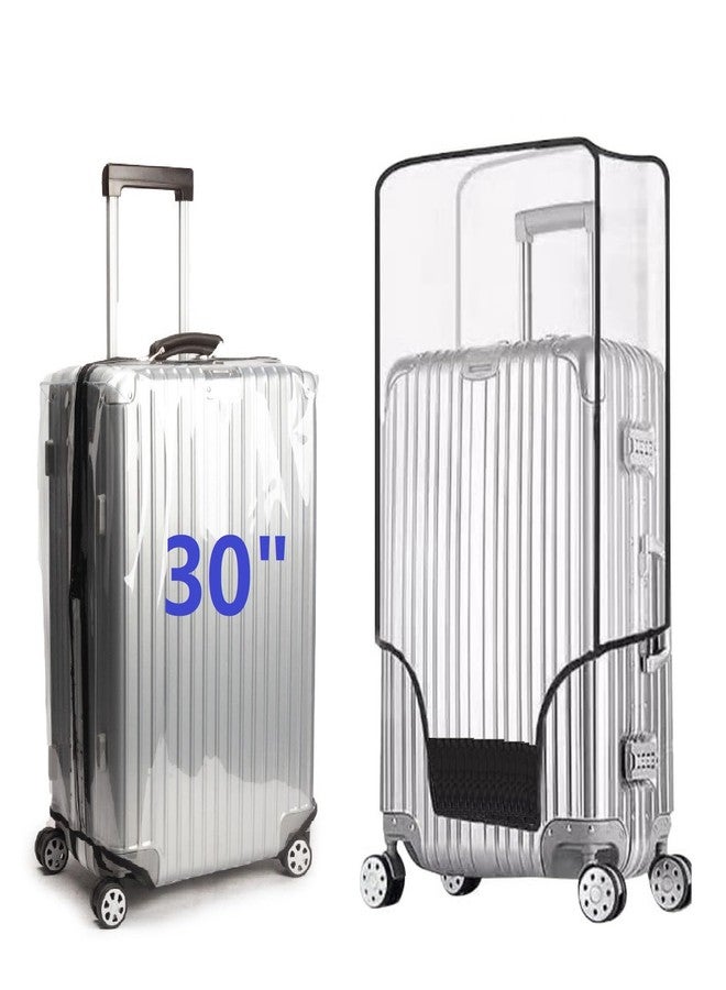 FABULWAY Clear PVC Suitcase Cover Protectors Transparent Luggage Cover Waterproof Wheeled Suitcase Dust Cover Dustproof Travel Luggage Sleeve Protector (30") - Image 1